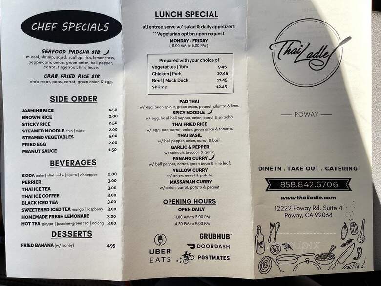 Thai Ladle - Poway, CA menu_pic