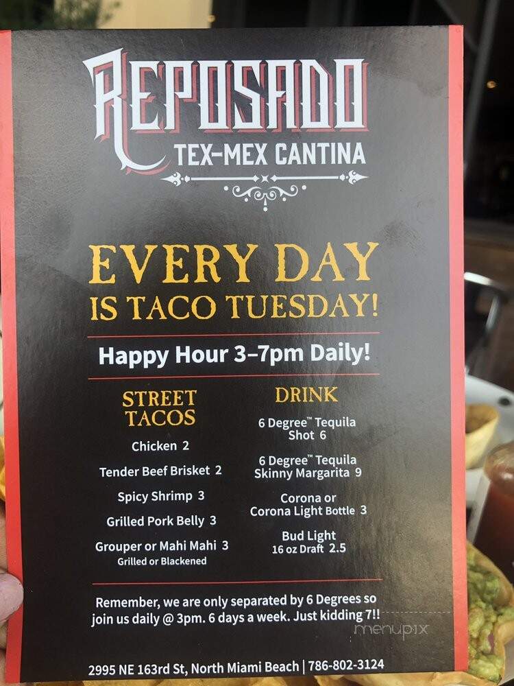 Reposado Tex-Mex Cantina - North Miami Beach, FL menu_pic