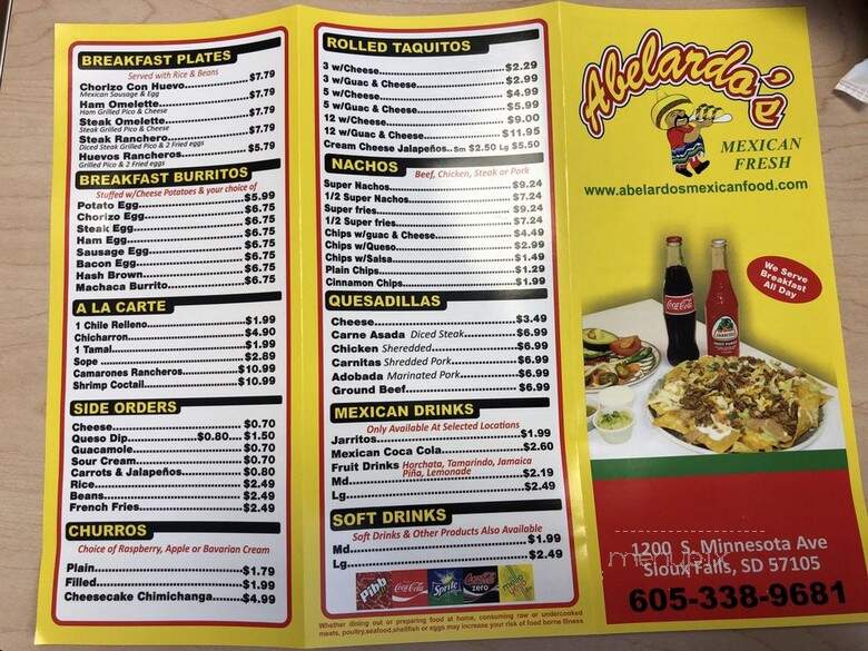 Abelardo's Mexican - Sioux Falls, SD menu_pic