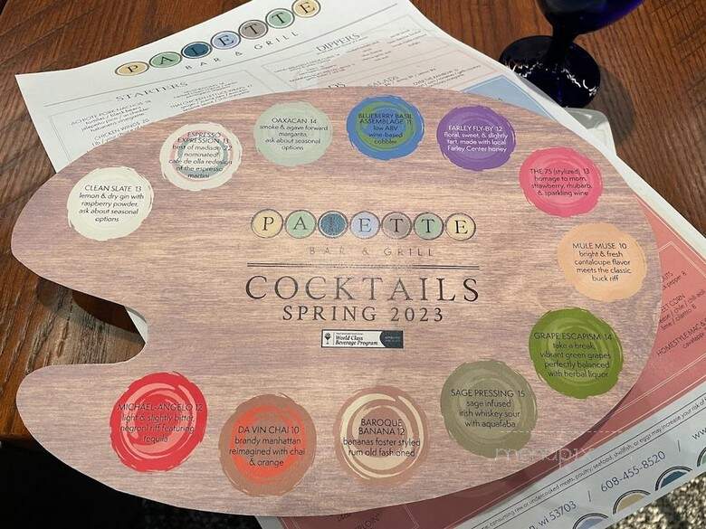 Palette Bar & Grill - Madison, WI menu_pic