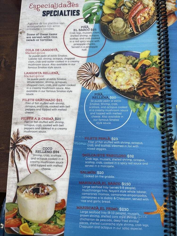 Mariscos El Barco - Richmond, VA menu_pic