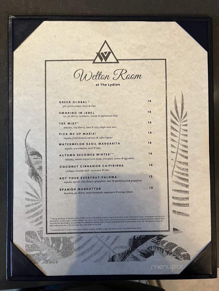 Welton Room - Denver, CO menu_pic