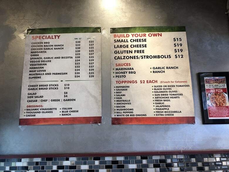 J & B Pizza - Honolulu, HI menu_pic