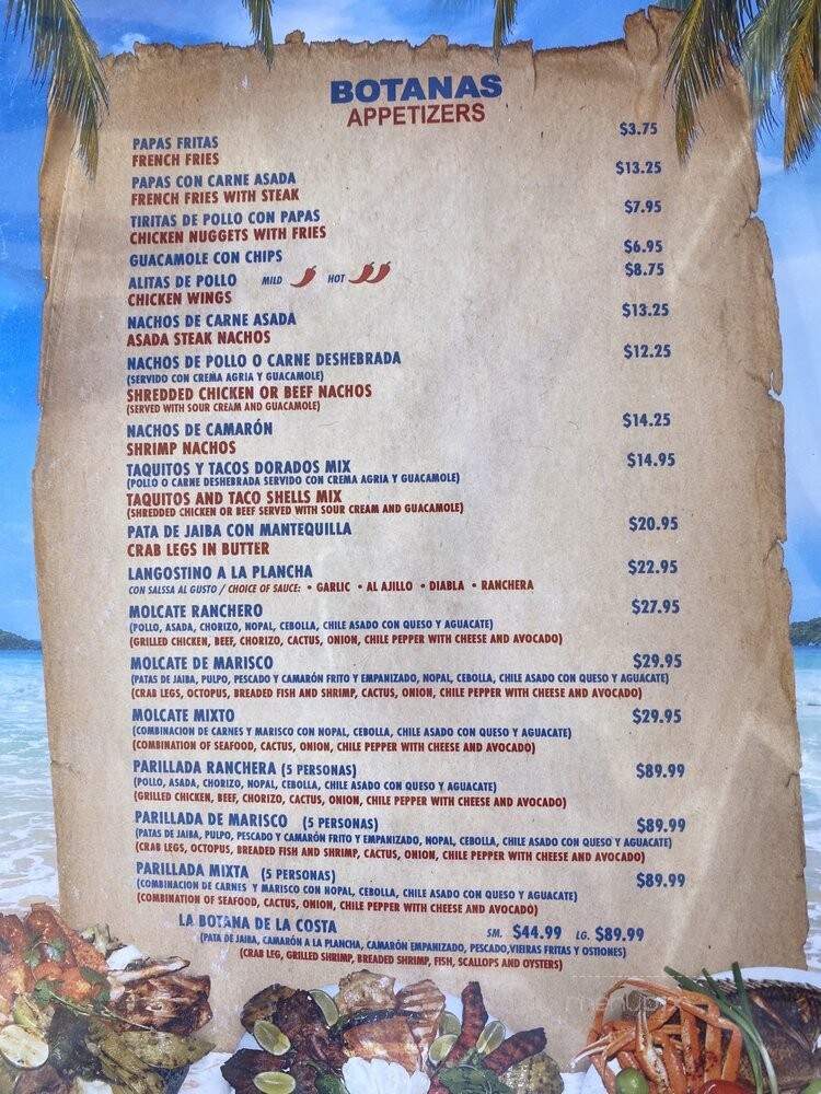 Mariscos La Costa - Costa Mesa, CA menu_pic