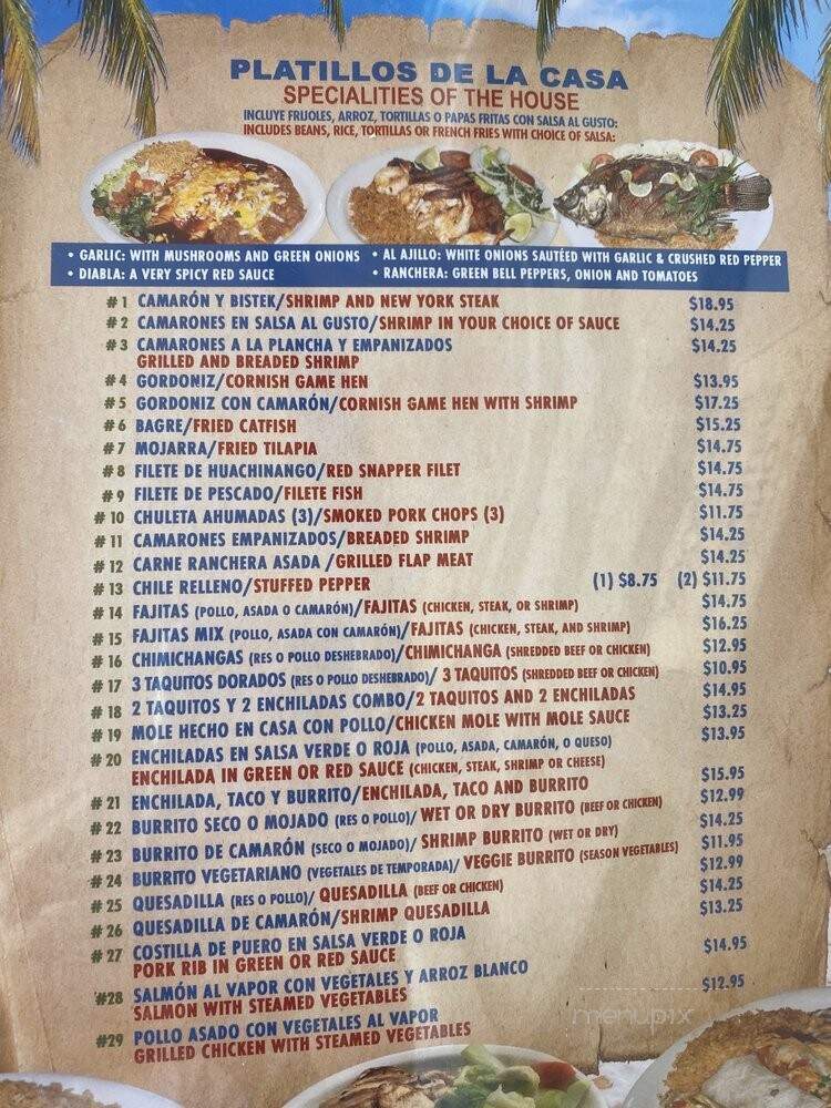 Mariscos La Costa - Costa Mesa, CA menu_pic