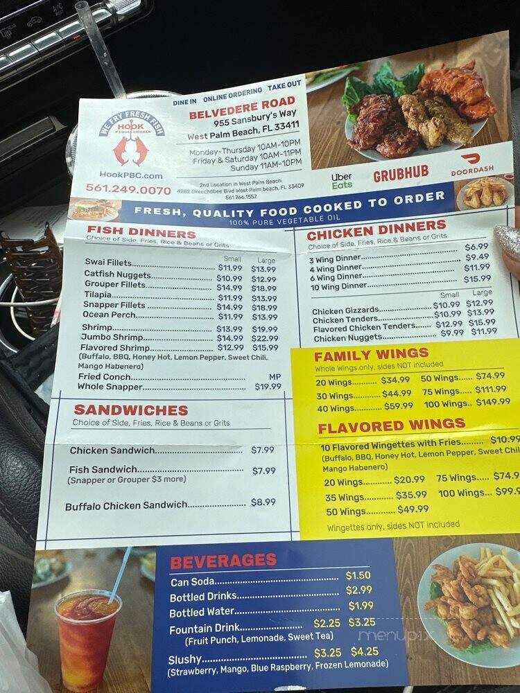 Hook Fish and Chicken - West Palm Beach, FL menu_pic
