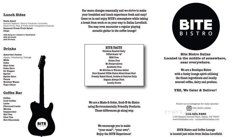 Bite Bistro - Dallas, TX menu_pic