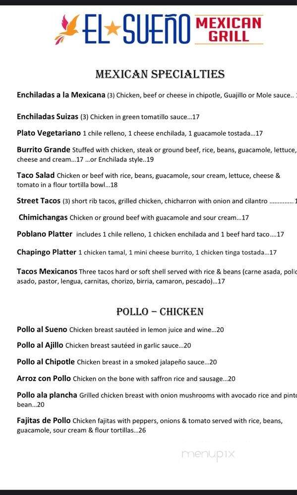 El Sueno Mexican Grill - Huntington Station, NY menu_pic