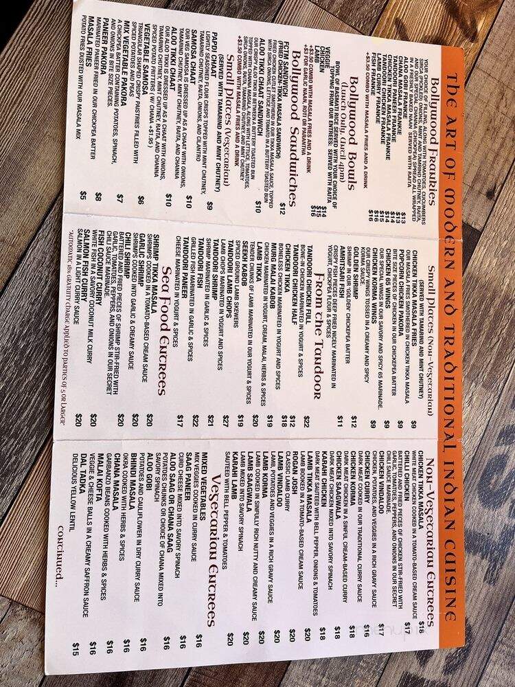 Bollywood Grill - Los Angeles, CA menu_pic