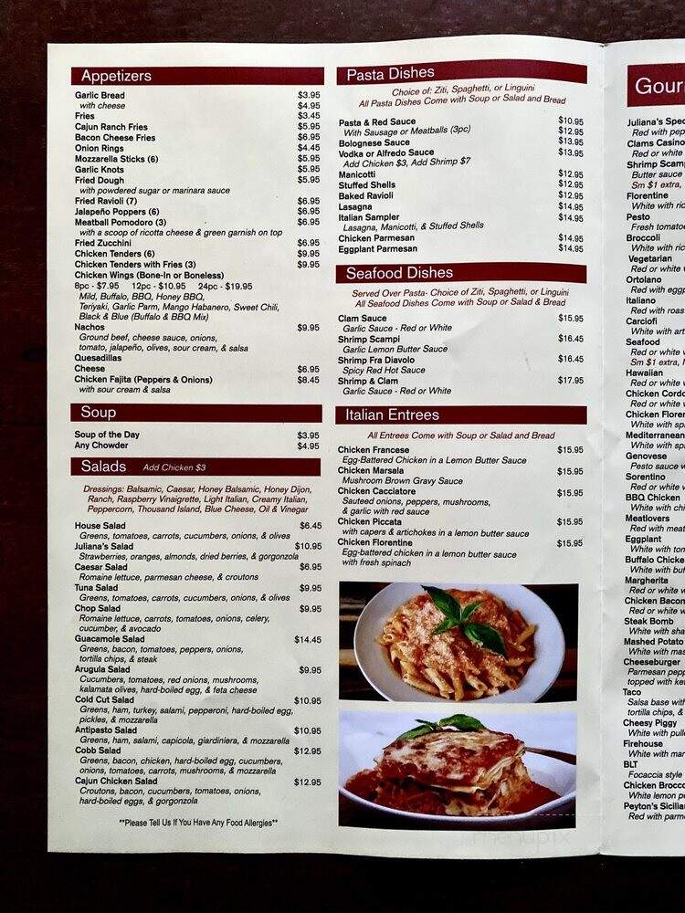 Juliana's Pizzeria - West Hartford, CT menu_pic