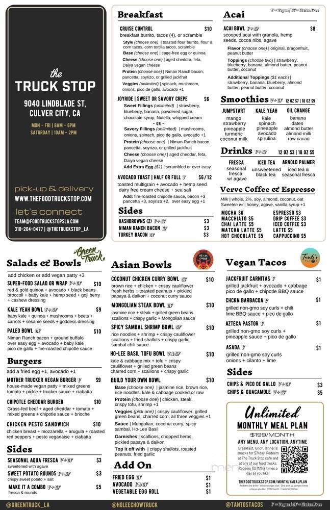 The Truck Stop - Culver City, CA menu_pic