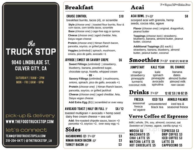 The Truck Stop - Culver City, CA menu_pic