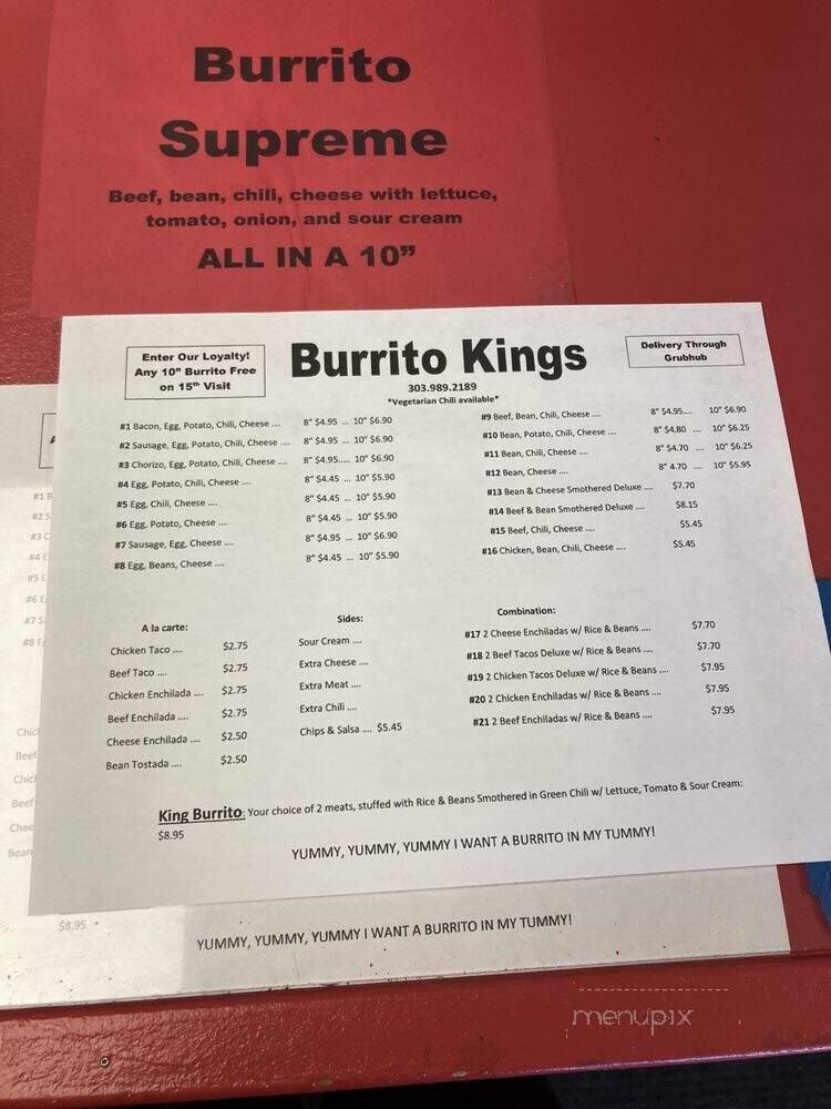 Burrito Kings - Lakewood, CO menu_pic