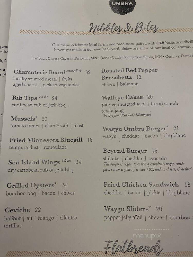 Umbra - Minneapolis, MN menu_pic