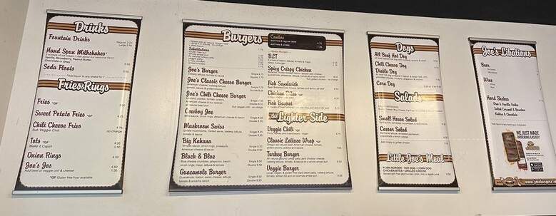 Joe's Burgers - Beaverton, OR menu_pic