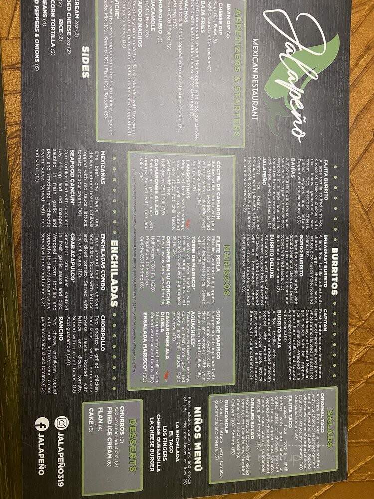 Jalapeno - North Liberty, IA menu_pic
