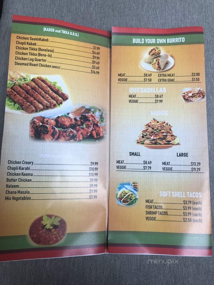 Nachlo: Authentic Mexican and Pakistani Cuisine - Roxbury Crossing, MA menu_pic