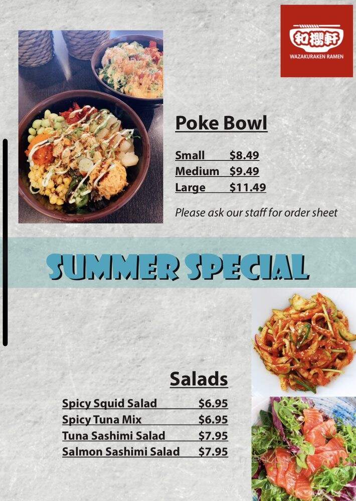 Wazakuraken Ramen - Duarte, CA menu_pic