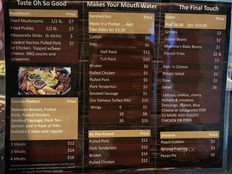 Trifecta BBQ - Frankfort, KY menu_pic