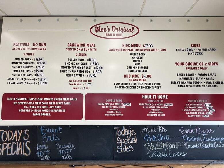Moe's Original Bar B Que - Metairie, LA menu_pic