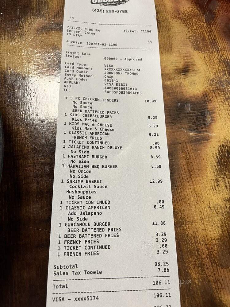 Chubby's Cafe - Tooele, UT menu_pic