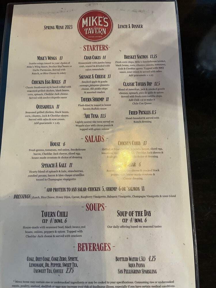 Mike's Tavern - Chattanooga, TN menu_pic