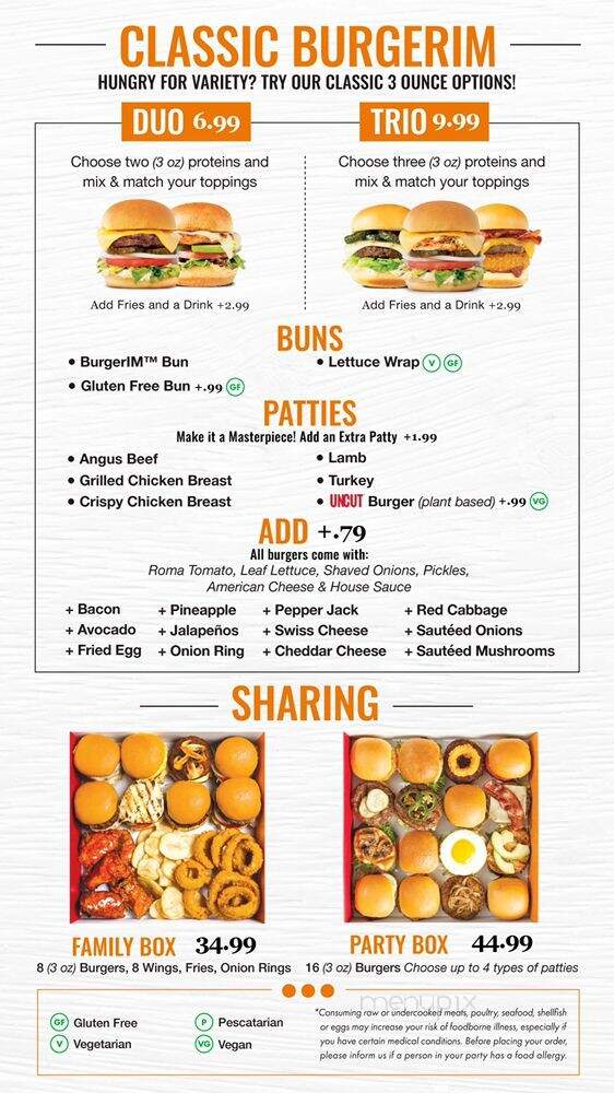 Burgerim - Richardson, TX menu_pic
