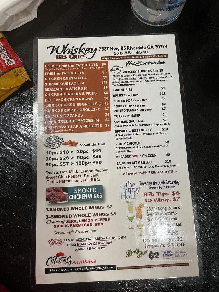 Whiskey Peach Pizza Bar - Riverdale, GA menu_pic