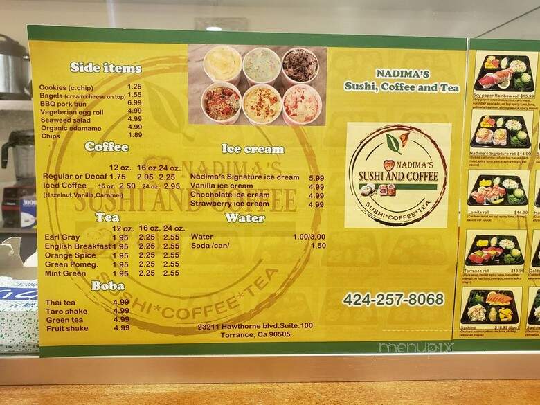 Nadima's Sushi and Coffee Shop - Torrance, CA menu_pic