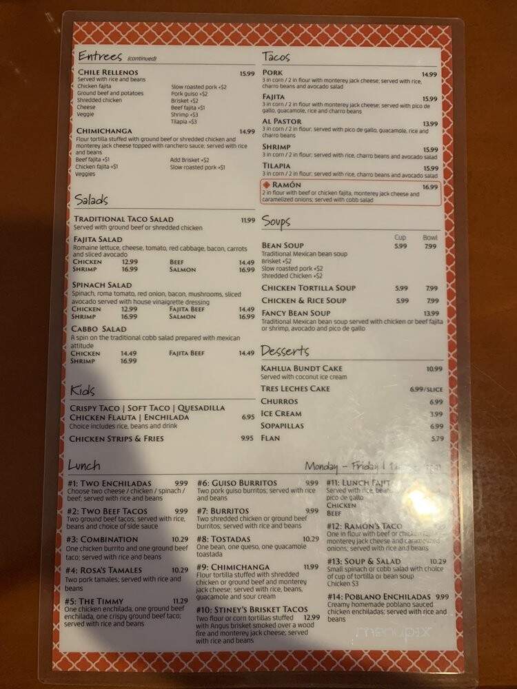 Pineda's Mexican Cuisine - Richardson, TX menu_pic