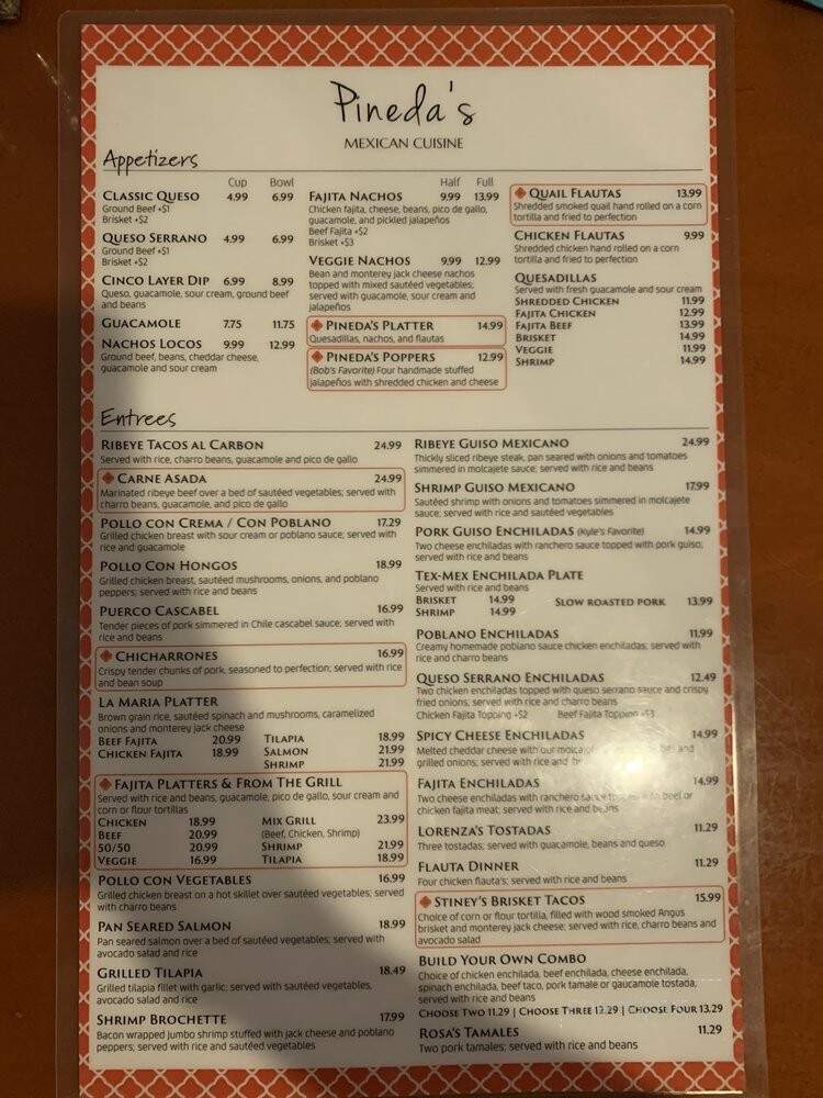 Pineda's Mexican Cuisine - Richardson, TX menu_pic