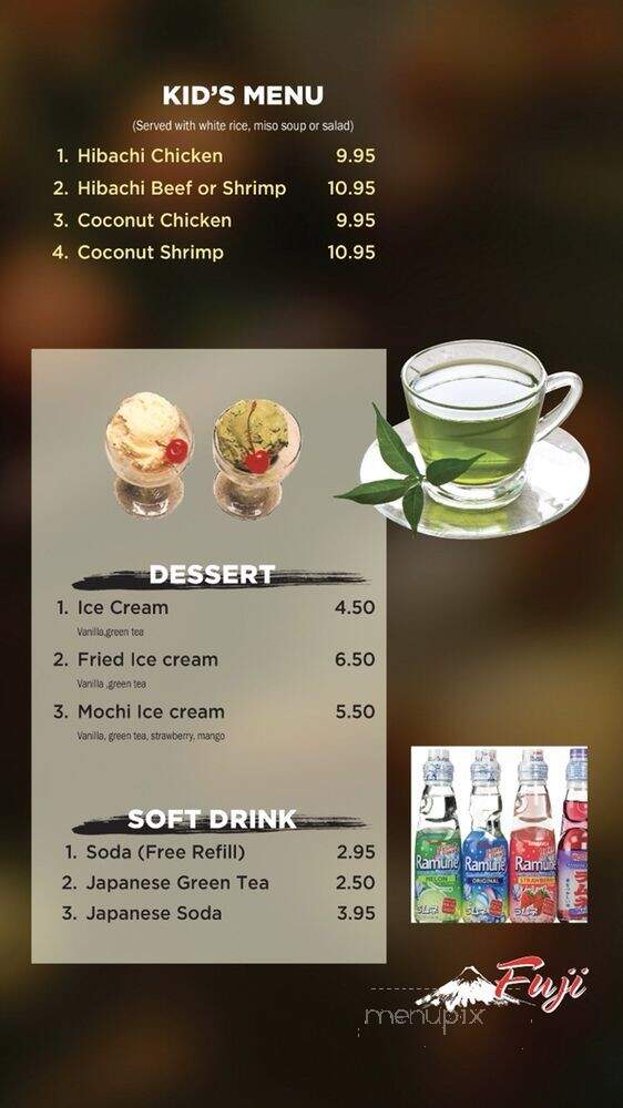 Fuji Japanese Steakhouse and Sushi - Rochester, MN menu_pic