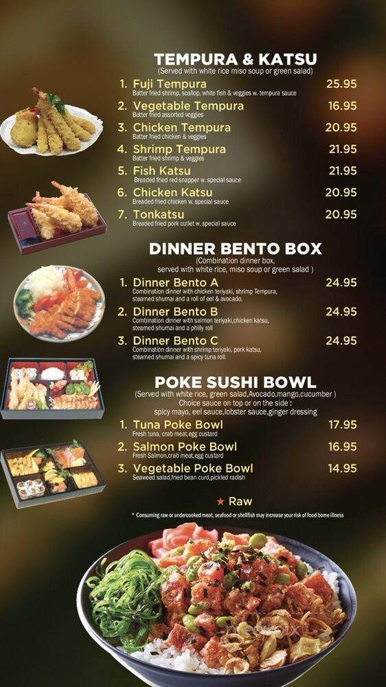 Fuji Japanese Steakhouse and Sushi - Rochester, MN menu_pic