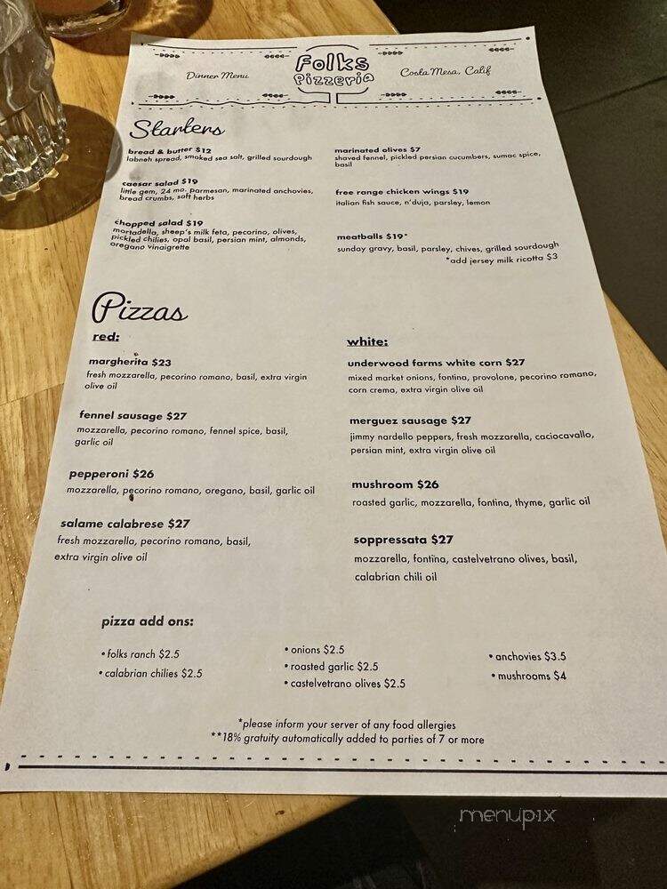 Folks - Costa Mesa, CA menu_pic