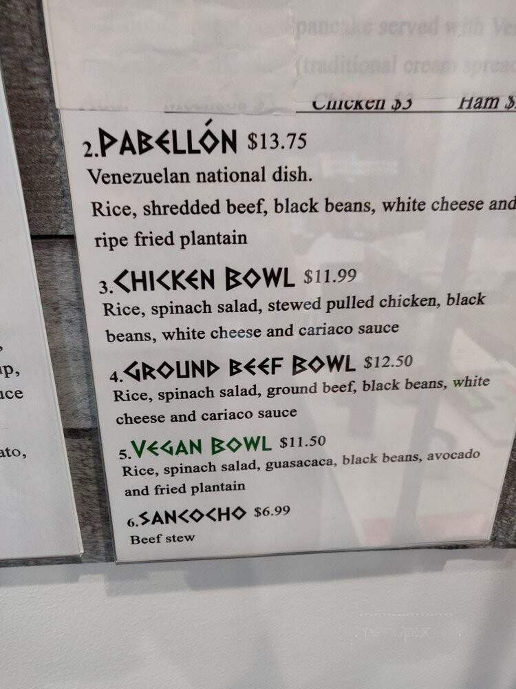 Cariaco - Glendale, CA menu_pic