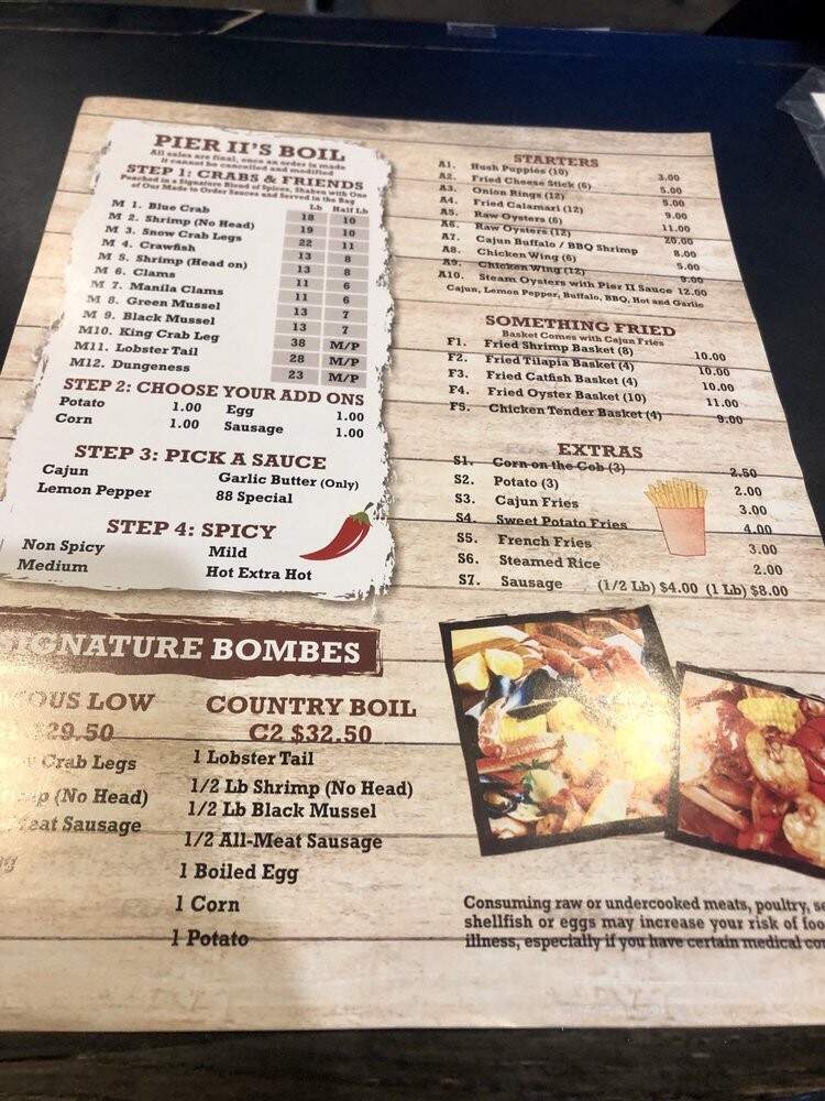 Pier 11 Boiling Seafood - Columbus, OH menu_pic