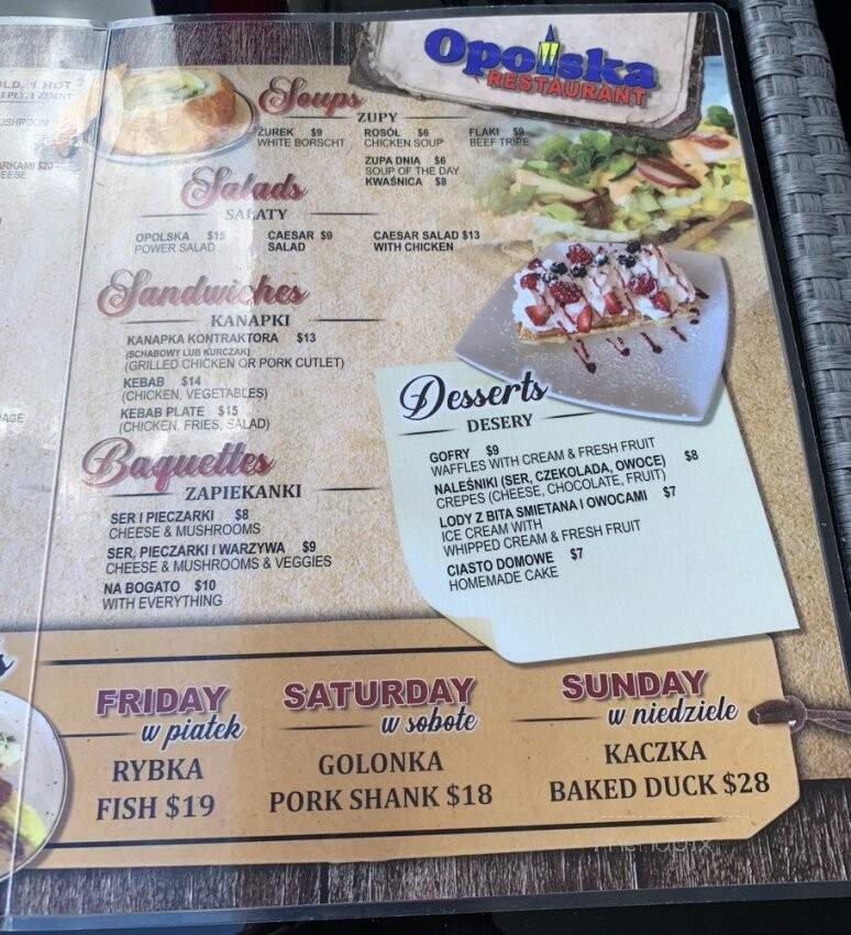 Opolska - Schaumburg, IL menu_pic