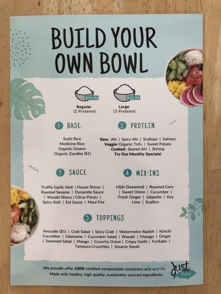 Just Poke & Verve Bowls - Bellingham, WA menu_pic