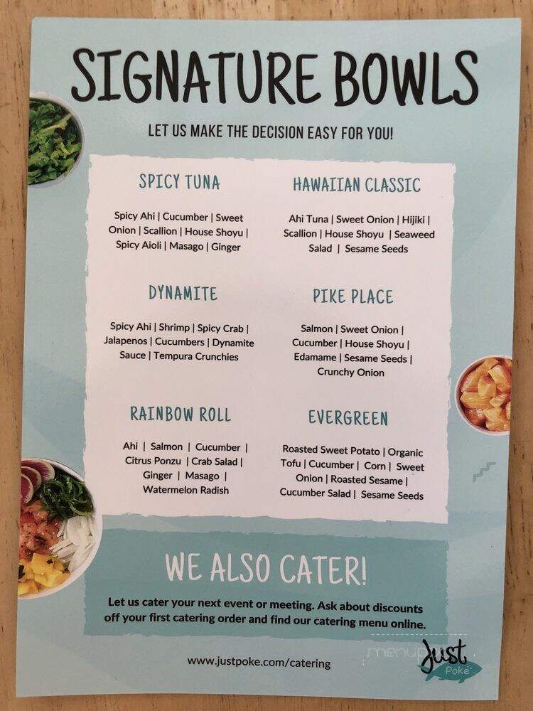 Just Poke & Verve Bowls - Bellingham, WA menu_pic