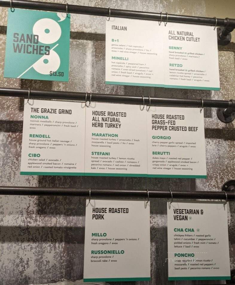 Grazie Grazie - Washington, DC menu_pic