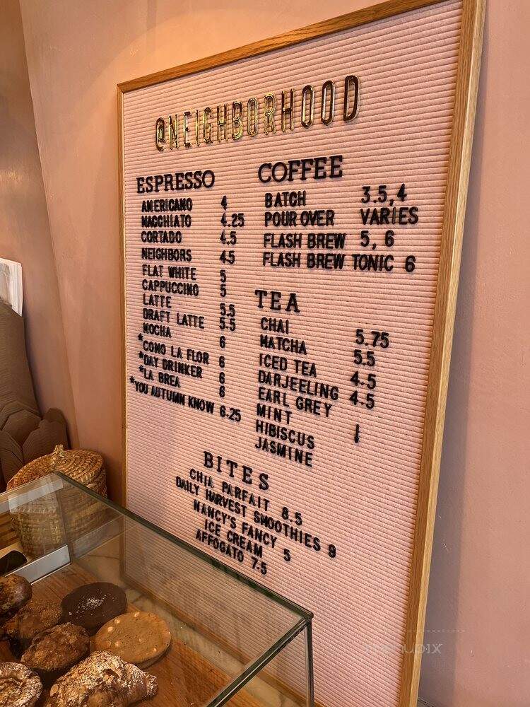 Neighborhood - Los Angeles, CA menu_pic