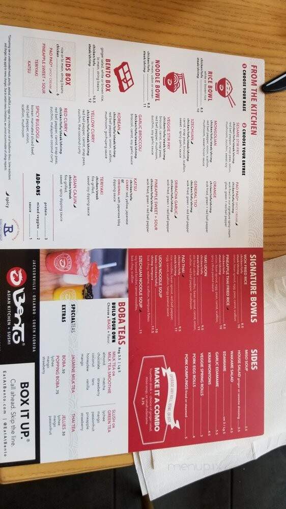 Bento Asian Kitchen + Sushi - Kissimmee, FL menu_pic