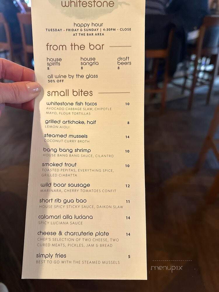 Whitestone Restaurant & Bar - Dana Point, CA menu_pic