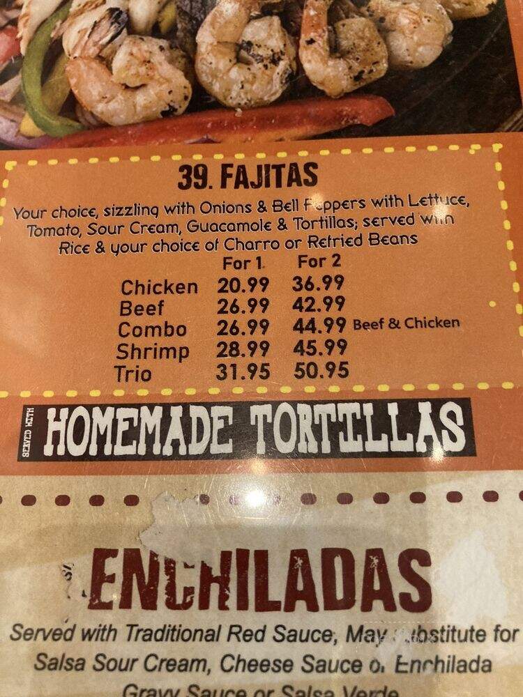El Paso Mexican Grill - Houston, TX menu_pic