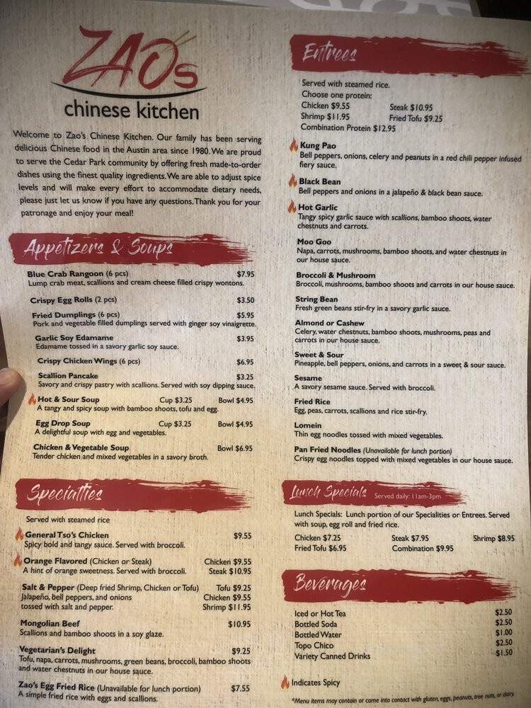 Zao's Chinese Kitchen - Cedar Park, TX