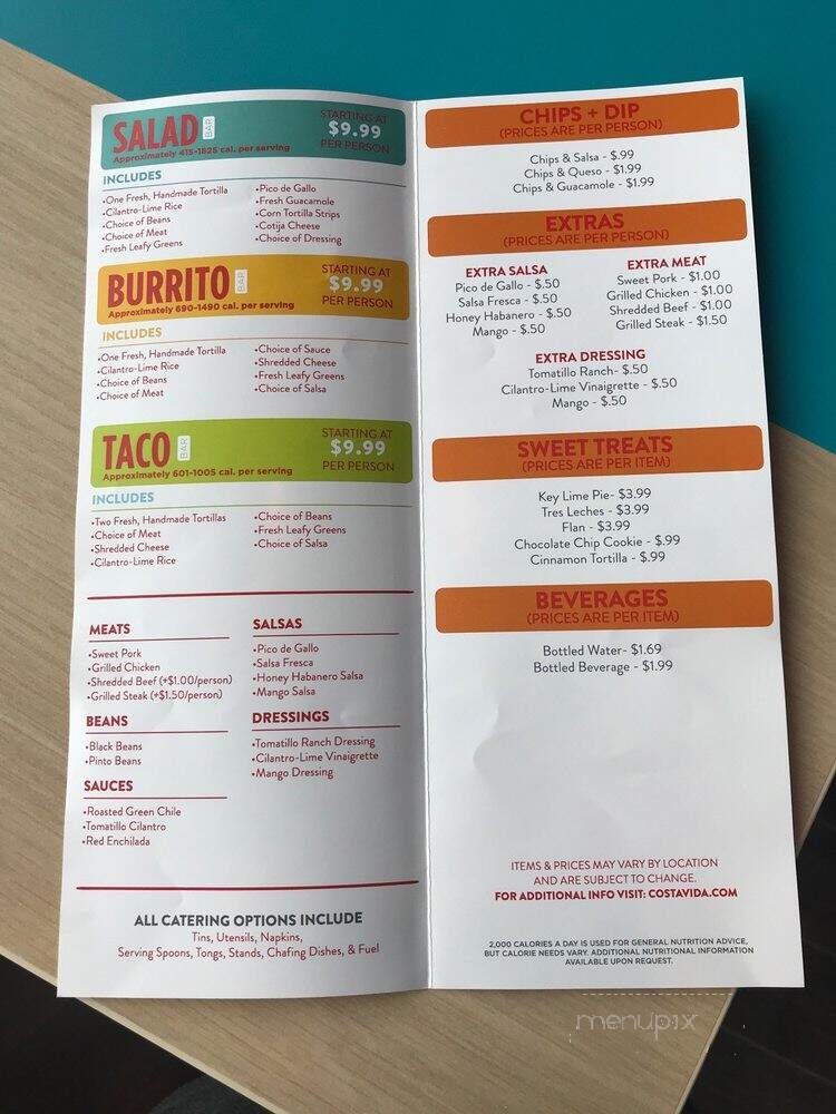 Costa Vida Fresh Mexican Grill - Mansfield, TX menu_pic