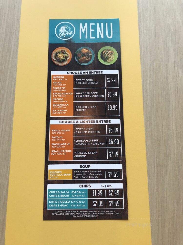 Costa Vida Fresh Mexican Grill - Mansfield, TX menu_pic
