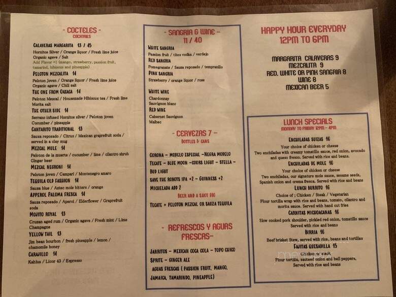 The Calaveras - New York, NY menu_pic