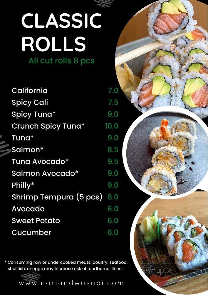 Nori & Wasabi - Chicago, IL menu_pic