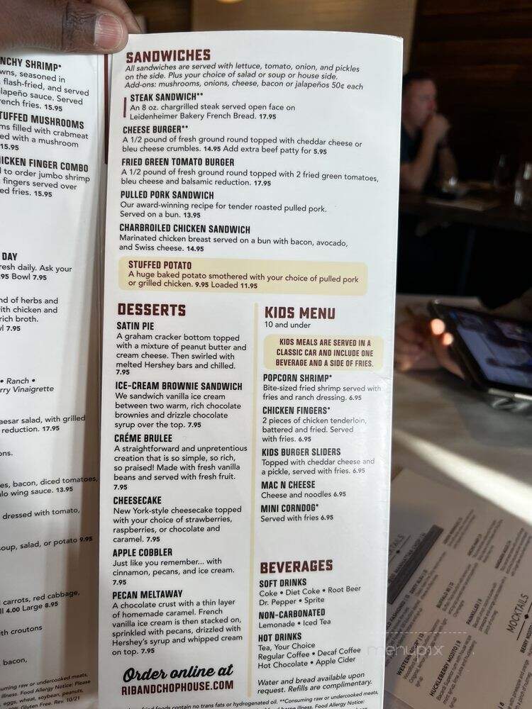 Colorado's Rib & Chop House - Colorado Springs, CO menu_pic